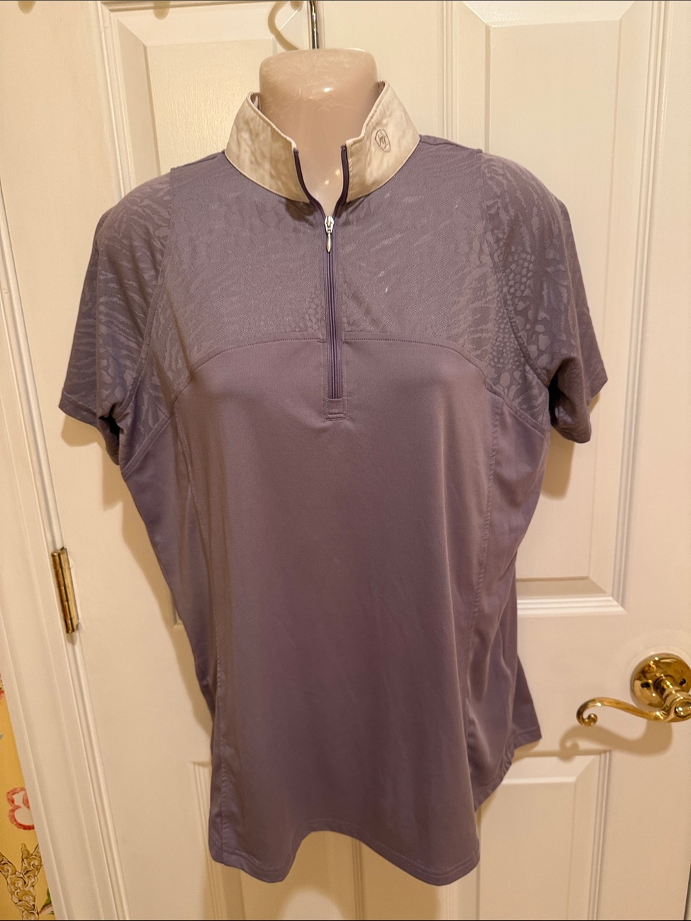 Ariat|Pro Series Women’s Lavender Short-Sleeve Zip Polo Top